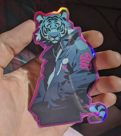 Blue Tiger Holo Sticker!