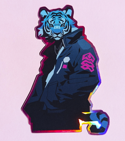 Blue Tiger Holo Sticker!